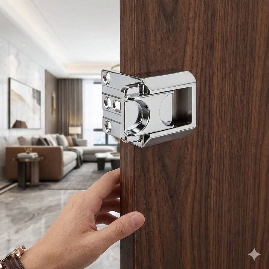 Stainless Steel Door Latch Child Safety Lock Anti-Theft Design For Home Bedroom Bathroom Entry Doors - A - View 1
