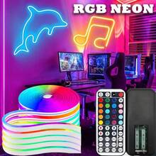 Acosh Neon USB LED Neon Light Strip 44-Key Remote Control, 5V RGB Flexible LED Rope Light, Suitable For Bedroom Room Decoration - RGB - View 3
