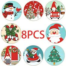 Best-Selling Christmas Style 8PCS Printed Pattern Design PET Non-Slip Coasters, Home Kitchen Decor Accessories, Suitable For Various Holiday Gatherings, Party Gifts, Christmas, Christmas Decoration - PET Coaster LDX2667 - View 10