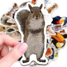 50pcs Watercolor Animal Mixed Stickers, Suitable For Laptop, Water Bottle, Luggage, Helmet, Notebook And Other DIY Creative Toys - Multicolor - View 4
