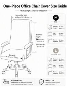 1pc Jacquard Office Chair Cover Elastic Computer Desk Office Chair Covers Universal Desk Rotating Chair Slipcovers Suitable For Study Gaming Chair Removable Washable Soft Fit Anti-Dust Protector Cover With Zipper - Light Grey - View 2