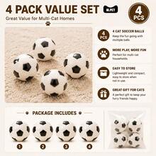 1/4/8/16pcs Cat Football Toy - Interactive Rolling Ball, Suitable For Kittens And Adults, Lightweight And Durable, Indoor Entertainment - Multicolor - View 5