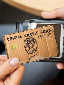 Funny Cartoon Cardboard Style Credit Card Skin, Single‑Sided Waterproof Removable Bank Card Decal Sticker - Rectangle - View 10