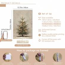 1 Piece, Vintage Style Christmas Tree Pattern: Rustic Fir Tree, Neutral Holiday Decor - Santa Claus, Yuletide, Xmas, Christmas Day, Canvas Wall Decor, Popular Autumn Farmhouse Style Canvas Poster, Suitable For Modern Home Decor, Room, Living Room, Bathroom, Kitchen, Living Room, Home Decor. - A - View 11