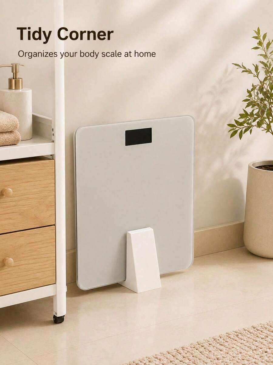 Estante de almacenamiento para báscula, estante de almacenamiento multifuncional para báscula electrónica, almacenamiento estilo ranura ahorrador de espacio, soporte para apilar archivos, adecuado para baño/cocina/sala de estar/armario y otros espacios pequeños, estante de almacenamiento vertical, almacenamiento, soporte - Multicolor - Ver 1