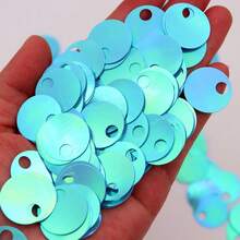 140pcs 20mm Large Hole Flat Round Holographic Sequins, Loose Sequins For Handmade Crafts, Art, Jewelry Making, Sewing, Embroidery, Party Decoration - 20g - View 2