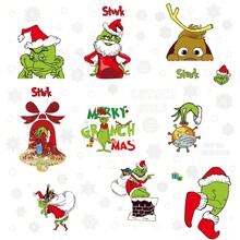 The Grinch 9 buah Stiker Dekorasi Jendela Natal, Stiker Kaca, Hiasan Jendela Motif Kepingan Salju Liburan, Cocok untuk Dekorasi Suasana Pesta, Aksesori Dekorasi Rumah, dan Meningkatkan Suasana Meriah - Beraneka warna - View 5