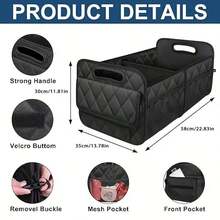 1pc Car Trunk Organizer Box, Car Storage Container, 6-Compartment Storage Bag, Car Accessories, Car Storage, Luggage Compartment, Trunk - View 3