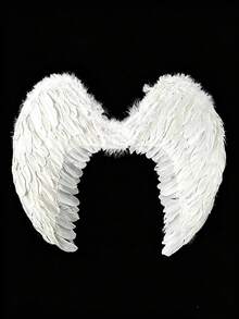 1pc Halloween Party Costume Prop Black & White Angel Demon Wings For Masquerade Party - Multicolor - View 6