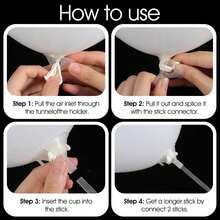 1/10/20pcs Transparent Plastic Balloon Support Sticks With Clips, Sturdy Reusable Balloon Holders, Easy To Assemble, Suitable For Home Birthday Wedding Holiday Party Event Decoration Accessories - Balloon Stand - View 4