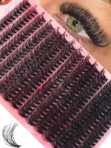 280PCS D Curl Thick & Fluffy Eyelash Clusters, Individual False Cluster Lashes, Easy‑To‑Wear DIY Lash Extensions, Reusable Soft Individual Lashes, Boost Eye Dimension For Daily Dating Festival Stage Party, Multi‑Scenario Eye Makeup Accessory - D - View 6