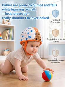 HAPPY WALK 1pc Baby Learning To Walk Anti-Collision Hat, Cute Bear Head Anti-Collision Head Protection Pad, Head Protection Hat, Anti-Collision Equipment Baby Learning To Walk Helmet, Second Generation Upgraded Version. - 2nd Gen Upgraded Version - Bear Hat - View 5