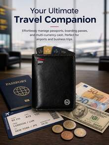 Wallets For Man, Vintage Vertical PU Leather Wallet, Large Capacity Multi-Card Slot With Zipper Coin Pocket - Black - View 8