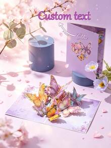 Butterfly Flower Birthday Card, 3D Pop-Up, Butterfly Flower With Note Card And Envelope, Suitable For Mother's Day, Anniversary, Thanksgiving, Birthday Party, Holiday Greetings, Daily Greetings, Spring Arrival, Wishing You A Wonderful Day! Christmas Card, For Everyone - Single Piece - View 12