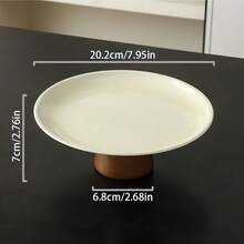 1 Set Stainless Steel Cream White Tray With Wooden Base, Multi-Functional Tray, Candy Tray, Cake Tray - Wooden Stand, White Stainless Steel Tray - View 14
