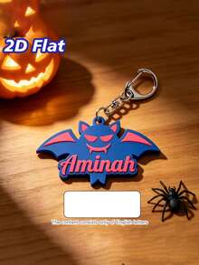 Customized Halloween Name Letter Key Chain, Spider Web Spider Letter Bag Pendant, Commemorative Gift For Friends. - Multicolor - View 6
