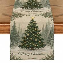 [聖誕熱銷]1件裝 聖誕桌旗 聖誕樹桌布 Merry Christmas 聖誕裝飾用品 聖誕禮物 聖誕裝飾 長方形桌布 適合居家裝飾 客廳佈置 多尺寸可選 - 彩色 - 查看 14