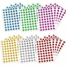 6 Colors Holographic Star Reward Stickers, Shiny Foil Star Stickers, Suitable For Children's Behavior Tracking Charts, School Classroom Student Teacher Supplies, 0.6 Inch Diameter - Six-color Five-pointed Star - View 1