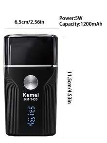 Kemei Men's Portable Electric Shaver, Professional Beard Trimmer, USB Rechargeable Electric Shaver, Hair Clipper, Reciprocating Electric Shaver, For Everyday Use, A Suitable Gift For Boyfriends And Fathers. - Multicolor - View 7