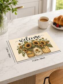 1pc Sunflower Pattern Printed Diatomaceous Earth Kitchen Dish Drying Mat, Absorbent Dish Drying Mat, Coffee Machine Mat, Dishwashing Mat, Sink Mat, Kitchen Countertop Protector, Suitable For Cups, Plates, Tableware And Kitchen Decor - Multicolor - View 16
