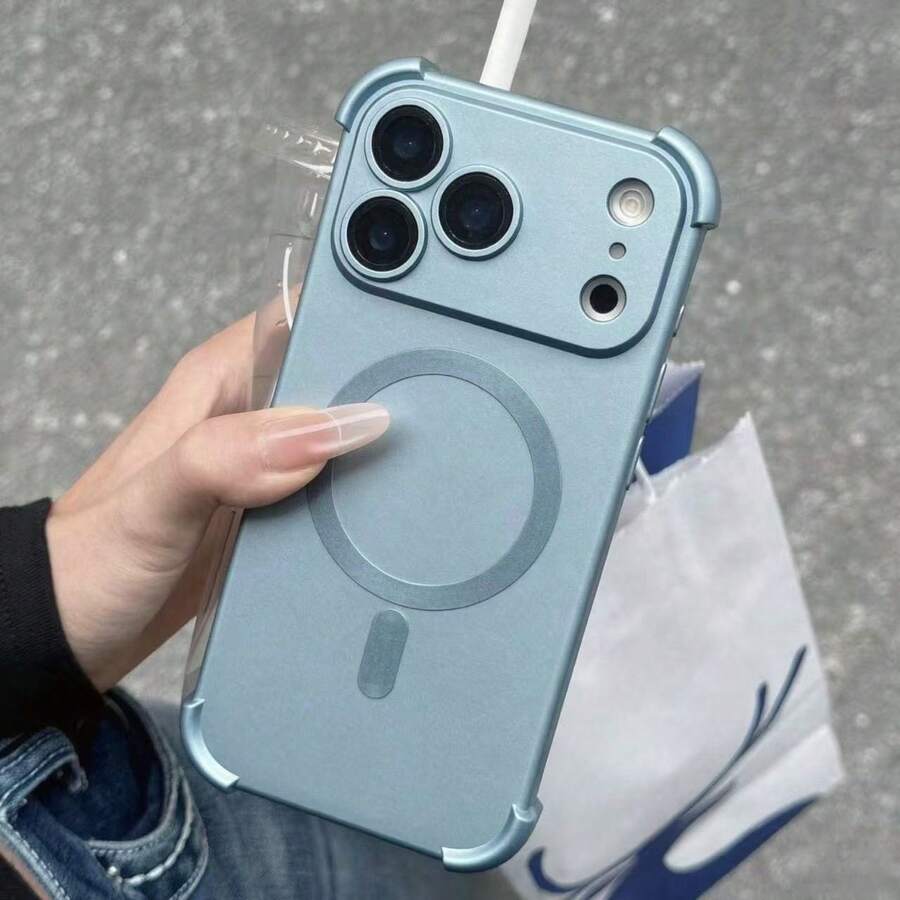 Magnetic Shockproof Phone Case Compatible With Iphone 18 Pro Max 17 16 15 14 13 Pro,Four Corner Protrusion Protection,Wireless Charging Back Cover - Sky Blue - View 1