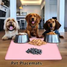 1pc Silicone Pet Feeding Mat, Rectangular Waterproof, Non-Slip, Easy To Clean And Durable, Suitable For Daily Pet Feeding - Multicolor - View 2