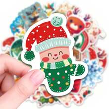 50pcs PP-Mj24 Cake Christmas Stickers, Diverse Designs, Enhance Thinking And Creative Action Ability, Art Supplies, Children Sticker Toys - Multicolor - View 8