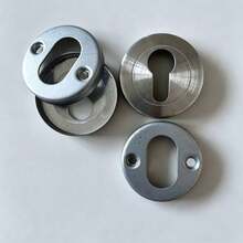 4pcs Stainless Steel Keyhole Cover Lock Cylinder Lock Shell Reinforcement Parts, Round Stainless Steel Door Lock Replacement Accessories, Suitable For Home And Office, Indoor/Outdoor Split Wooden Door Lock Hardware Tools - White - View 5