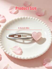 Korean Style Jelly Heart BB Hair Clip, Cute Minimalist Side Bangs Hair Clip, Hair Accessory For Bangs And Loose Strands, Suitable For Hoodies, Sweaters And Shirts - Multicolor - View 2