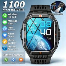 GUHUAVMI 2026 New Outdoor Smart Watch For Men, 1100mAh Large Capacity Battery, Alloy Case, IP68 Waterproof, LED Flashlight, 2.01-Inch HD Full Touch Screen, Bluetooth Calling, Voice Assistant, Compass, 100+ Sports Modes, GPS Tracking, Sleep Monitoring Health Fitness Watch, Compatible With IOS And Android - View 18