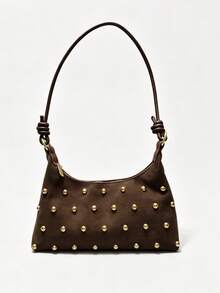 BAILEE A Stylish, Avant-Garde, Solid-Colored Shoulder Bag With Stud Embellishments And A Knotted Strap Design.Great For Fashion Outfits And As A Gift Option. - Multicolor - View 14