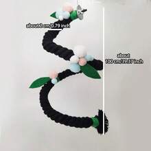 1pc Parrot Toy Climbing Rope, Rope Perch Toy, Interactive Bird Cage Decor, Shape Adjustable For Parrots Like Cockatiel, Cockatoo, Macaw Changeable Shape Cage Perch Toy, - Black - View 3