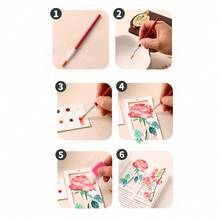 10pcs/Set Watercolor Bookmark Painting Set, Watercolor Paper Sketchbook, Portable Handmade Bookmark Coloring Painting Paper, Holiday Party Gift (Professional Art Use) - Multicolor - View 3