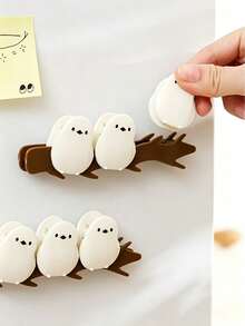 Cute 3D Bird-Shaped Magnetic Food Sealing Clips, Strong Magnet Snack & Bread Bag Clips, Refrigerator Magnet Decor, Reusable Bag Clips - Multicolor - View 9