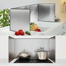 Foldable Anti-Splatter Guard | 3-Fold/4-Fold Stainless Steel Anti-Splatter Guard - Heat-Resistant Non-Stick Coating, High Durability, Suitable For Gas Stoves/Frying Pans For Oil Splatter Protection And Heat Insulation | Commercial Grade Kitchen Anti-Splatter Guard Protector - Multicolor - View 2