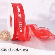 Happy Birthday Chiffon Ribbon~Bowknot Ribbon Packaging Bouquet Clothing Cake Gift Box Ribbon - Multicolor - View 15