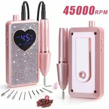 DianaBeauty Mesin Bor Kuku Elektrik Profesional 45000RPM, Dapat Diisi Ulang, Portabel, Pengamplas Kuku, Kikir Kuku, Suara Rendah dengan Layar LED, Mesin Pengoles Gel Kuku - Berwarna merah muda - View 2