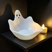 1pc Ghost Shaped Decorative Bowl, Cute Ghost Figurine Storage Tray, Multi-Functional Candy & Snack Tray, Suitable For Desk, Bathroom, Bedroom, Entryway, Office/Storage For Keys, Candy, Jewelry, Small Items, Halloween Autumn Harvest Tabletop Decor, Home Desktop Decorative Dish, Party Holiday Small Item Storage Container - View 4