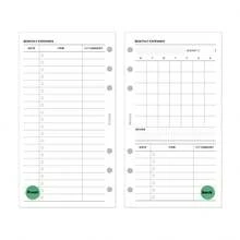 40 Sheets A6/A7 Monthly Budget Planner Inserts, 6 Hole Loose Leaf Expense Tracker Refill Paper, Undated Monthly Expense Record & Review Sheets For Personal Finance Journaling Scrapbooking Supplies - Monthly Budget - View 6