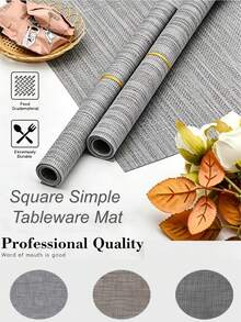 1pc European Minimalist Style Placemat, Woven Placemats, Kitchen Decor, Placemats For Dining Table, Table Mats, Dining Placemats, Kitchen Table Decor, Dining Table Accessories, Restaurant Placemats, Party Table Decor, Daily Use, Table Protection Mat Brown - Multicolor - View 1