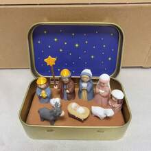 1Pc Hand-Painted Mini Nativity Scene Set,Portable Pocket-Sized Religious Figurines With Mary Shepherd Animals,Small Christian Home Decor For Easter Tabletop Desk Shelf Office Church,Spiritual Gift Housewarming Holiday Decoration,Room Decor,Home Decor - Artistic Ornament - View 12