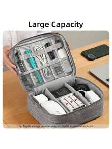 DANYCASE Large Capacity Waterproof Digital Electronics Storage Bag, Portable USB Cable Organizer, Business Casual Travel Cable Management Pouch - Multicolor - View 4