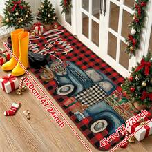 1/2/3pcs Christmas Theme Kitchen Rug, Flannel Kitchen Mat, Comfortable Soft Absorbent Non-Slip Machine Washable With Anti-Slip Backing, Multi-Functional Home Floor Mat For Entryway, Living Room, Bedroom, Kitchen, Dining Room, Bathroom, Laundry Room, Patio, Foyer, Christmas Holiday Decor - Multicolor - View 14