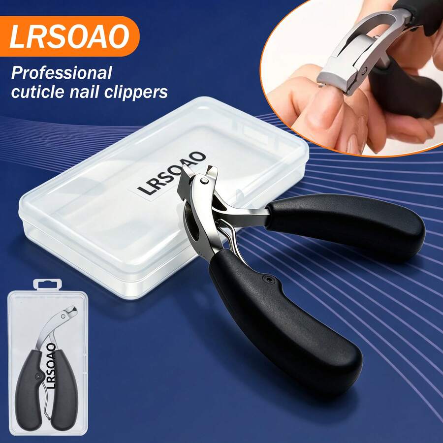 Premium Nail Clipper With A Storage Boxs, Modern Design With Stainless Steel Blade, Concave Edge & Wide Opening For Thick Nails, Anti-Splash Long Handle, Arc Shape Cuticle Trimmer - Multicolor - View 1
