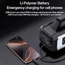 Car Jump Starter With Air Compressor, Portable 4-In-1 Emergency Battery Booster & Tire Inflator, Digital Display, Power Bank, LED Flashlight For Car, SUV & Motorcycle, 14.8V 2500mAh - Wireless - View 4