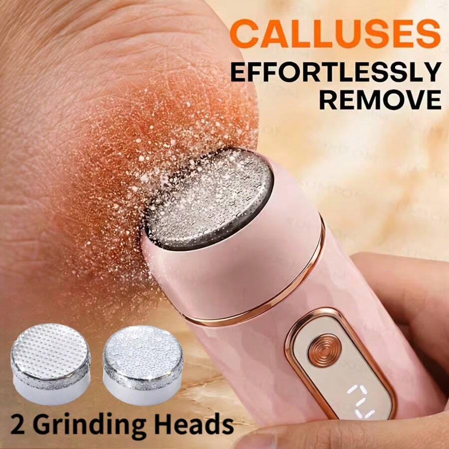 Electric Foot File Callus Remover, Rechargeable Pedicure Foot Care Tool With Replaceable Grinding Heads, Portable Dead Skin & Hard Callus Remover For Cracked Dry Heels Home Use - A - View 1