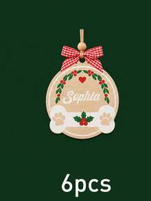 Custom Wooden Christmas Tree Ornament, Personalized Name Santa Hat Holiday Decor, Festive Rustic Christmas Style, Customized Hanging Wall Decoration, Customizable Name Tree Ornament, Christmas Party Decor, Holiday Keepsake Gift, Christmas Gift 2026 - Style B - View 23