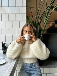 Ancient Lorrie Autumn/Winter New Lightweight Mature Style High-End Low-Key Minimalist Knit Top For Women Back To School Season - White - View 1