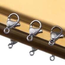 20Pcs Stainless Steel Lobster Clasp, Secure Connector For Bracelet Necklace Chain DIY Jewelry Making Accessories - Stainless Steel Lobster Clasp - View 4