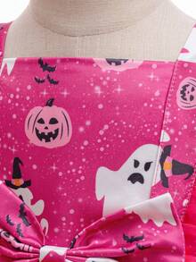 Gaun Putri Organza Merah Mawar untuk Pesta Halloween Bayi Perempuan, Cocok untuk Pesta. - Hot Pink - View 7